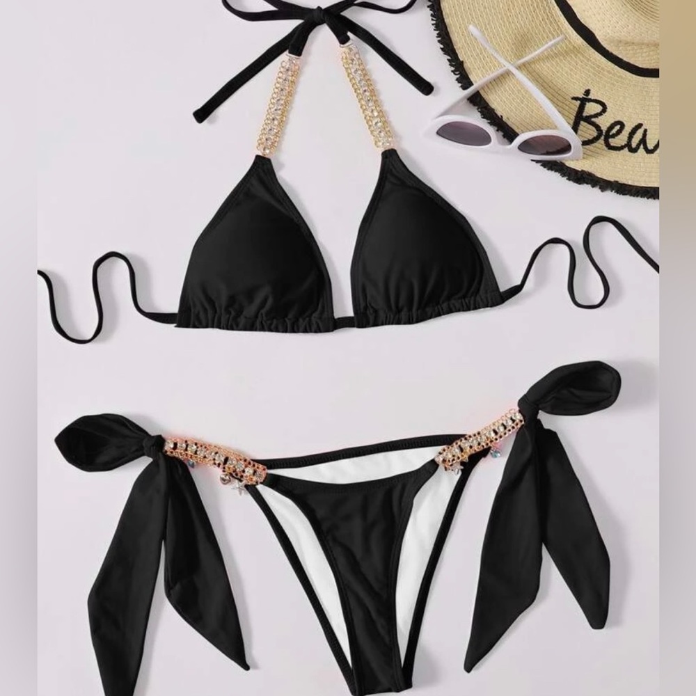 Black sparkle bikini
